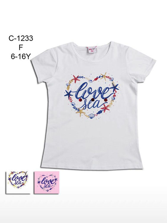 Picture of C1233 GIRLS COTTON TOP LOVE SEA